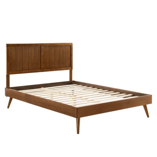 Modway Alana Wood King Platform Bed in Walnut with Splayed Legs Sale - Image 2