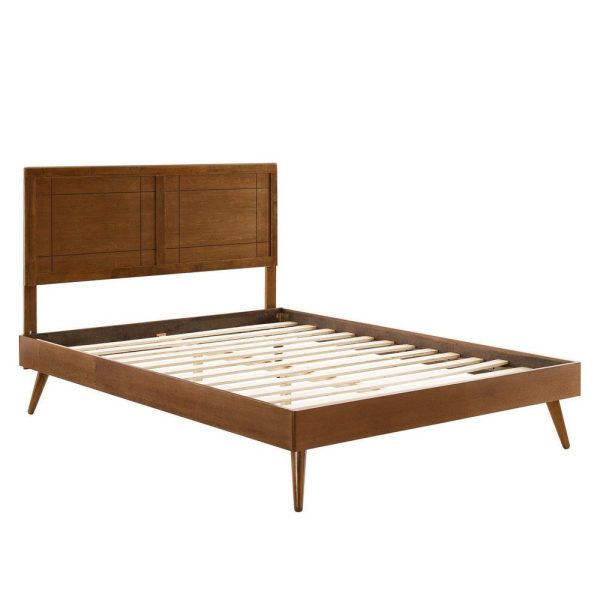 Modway Marlee Wood Twin Platform Bed in Walnut with Splayed Legs, Single Sale - Image 2