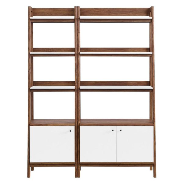 Modway Bookshelf Display Cases in Walnut White - Set of 2 Online Sale - Image 2